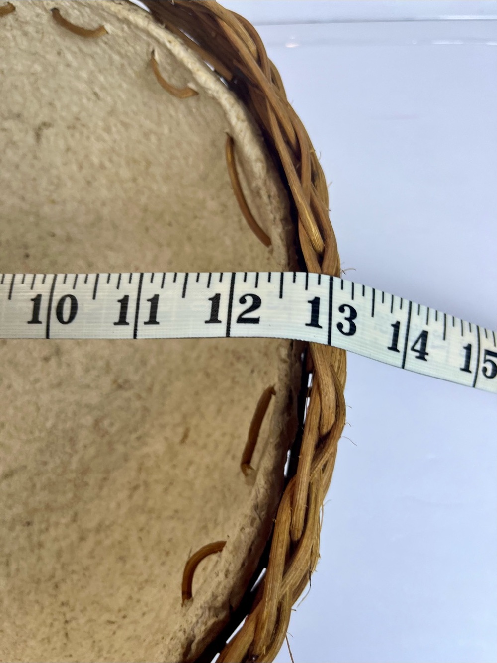Decorative Handmade Paper (Mache) Bowl with Wicker Rim NWOT - Picture 4 of 8